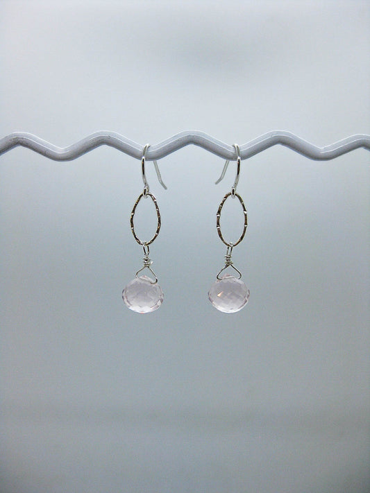 Chrysanthe: Rose Quartz Earrings - e473