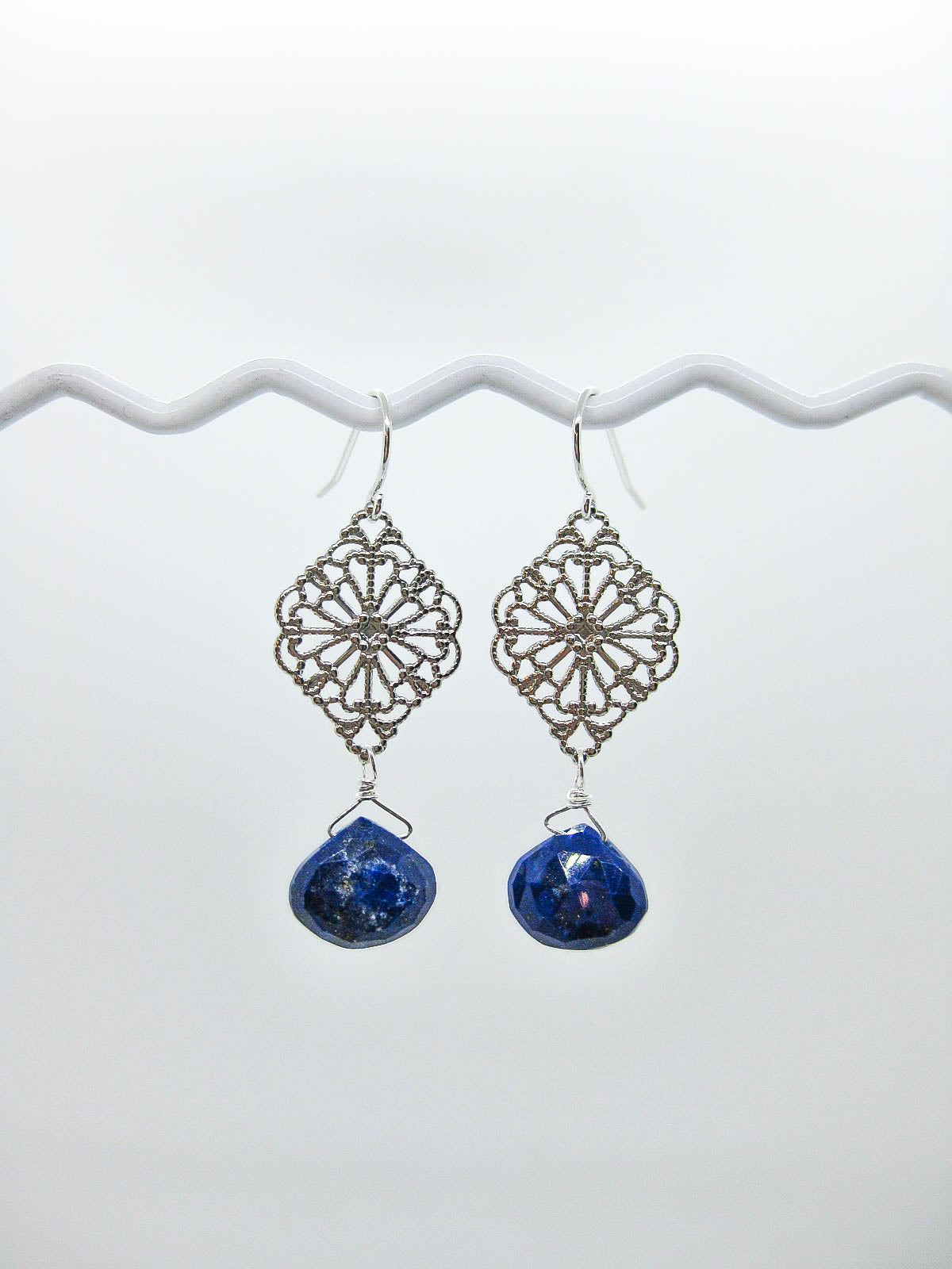 Fern: Lapis Earrings - e481