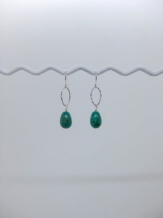 Chrysanthe: Turquoise Earrings - e587