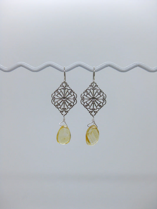 Fern: Citrine Earrings - e624