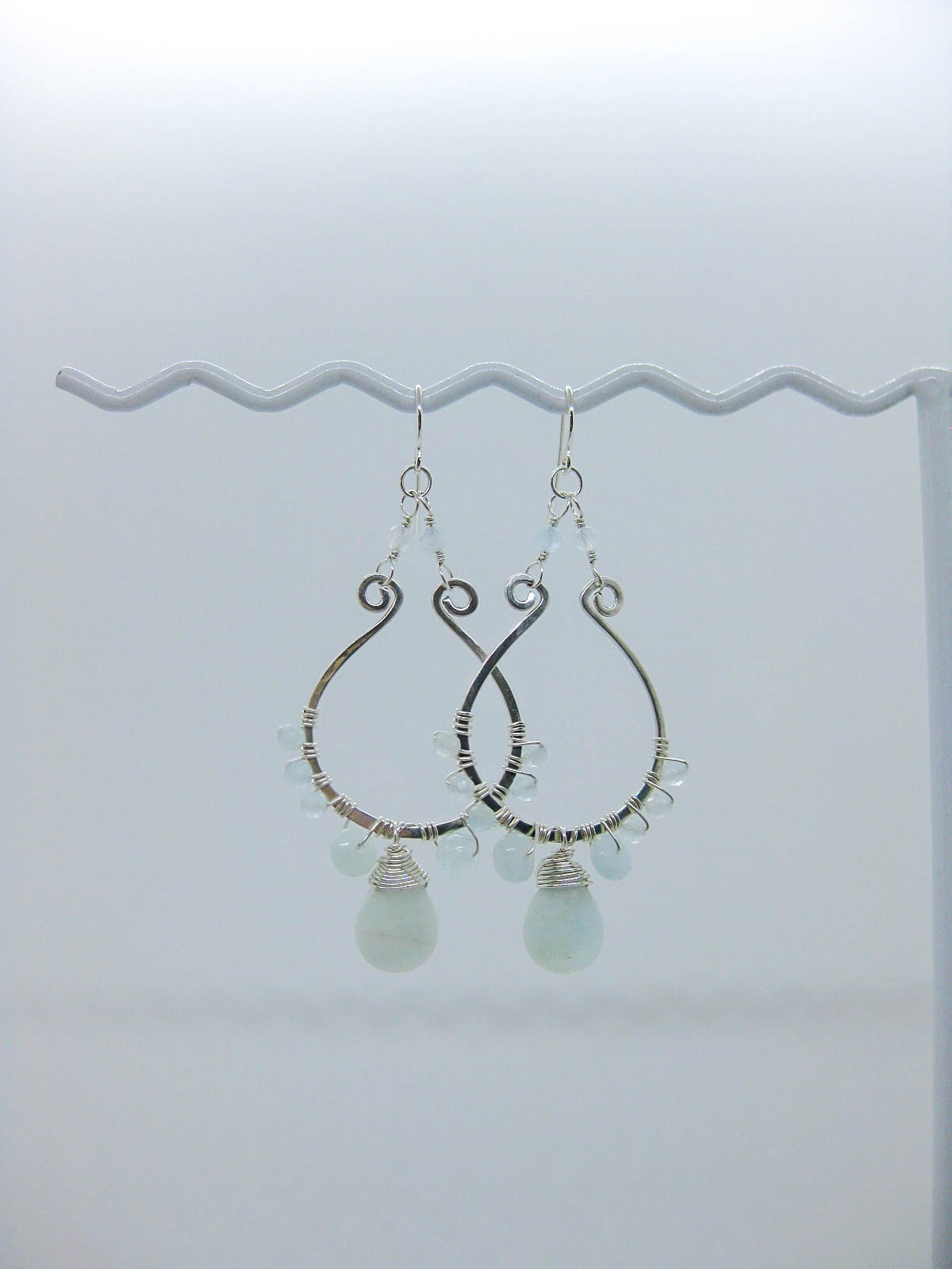 Larkspur: Aquamarine Chandelier Earrings - e631