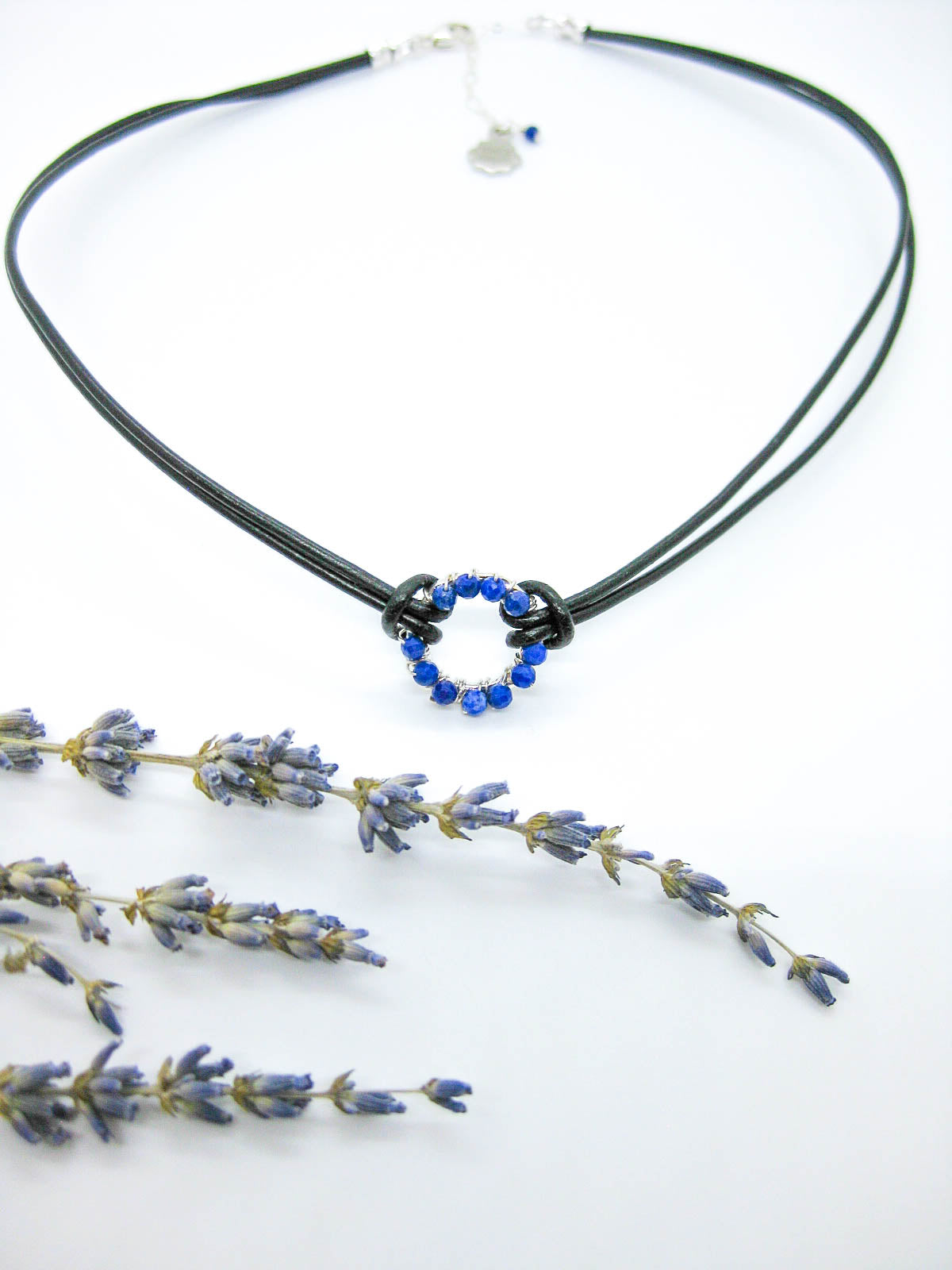 Circle: Lapis Leather Necklace - n523