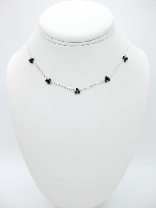 Hyacinth: Black Spinel Choker - n529